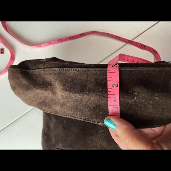 Vintage Sharif Brown Suede Purse Handbag Boho Style - Picture 8 of 9